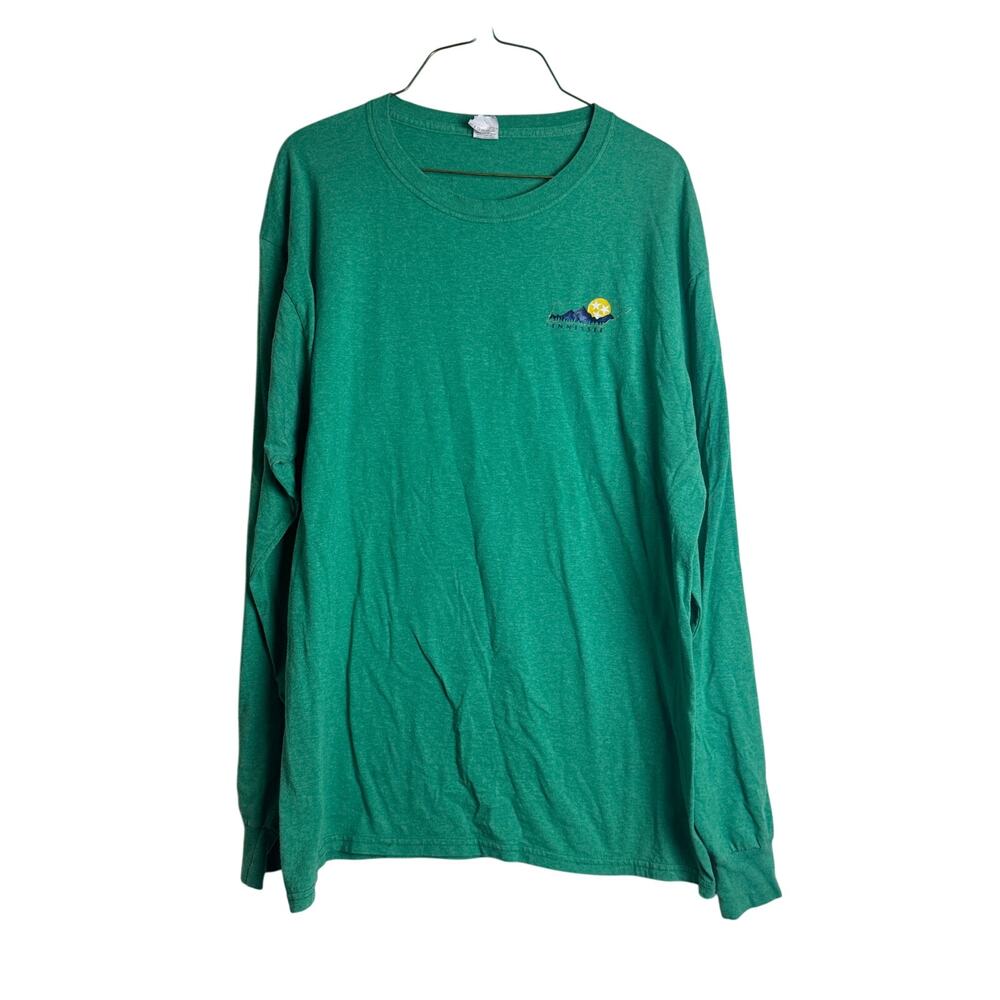 Fruit of the Loom Tennessee Rocky Top Green Screen Print Long sleeve shirt LARGE